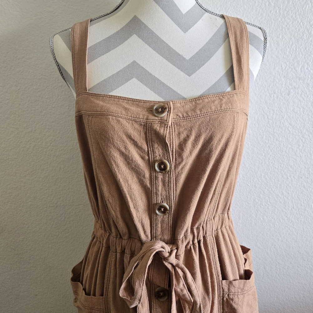 Free People Catch the Breeze Dress in Amber Waves Linen Blend Medium - Picture 3 of 15